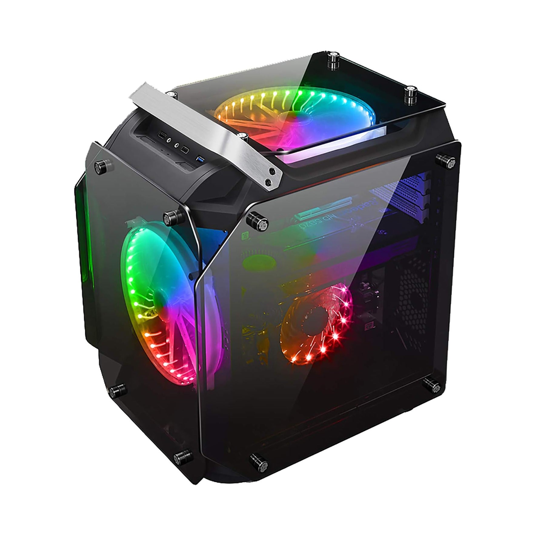 Airflow ATX Desktop Case USB 3.0 Ports with Tempered Glass Panels Gaming Desktop Computer Case Side Glass E-sports Chassis M-ATX Motherboard 2x200mm Fan, Tempered Glass ATX/M-ATX Computer PC Case Black Airflow ATX Desktop Case USB 3.0 Ports with Tempered Glass Panels Gaming Desktop Computer Case Side Glass E-sports Chassis M-ATX Motherboard 2x200mm Fan, Tempered Glass ATX/M-ATX Computer PC Case Black